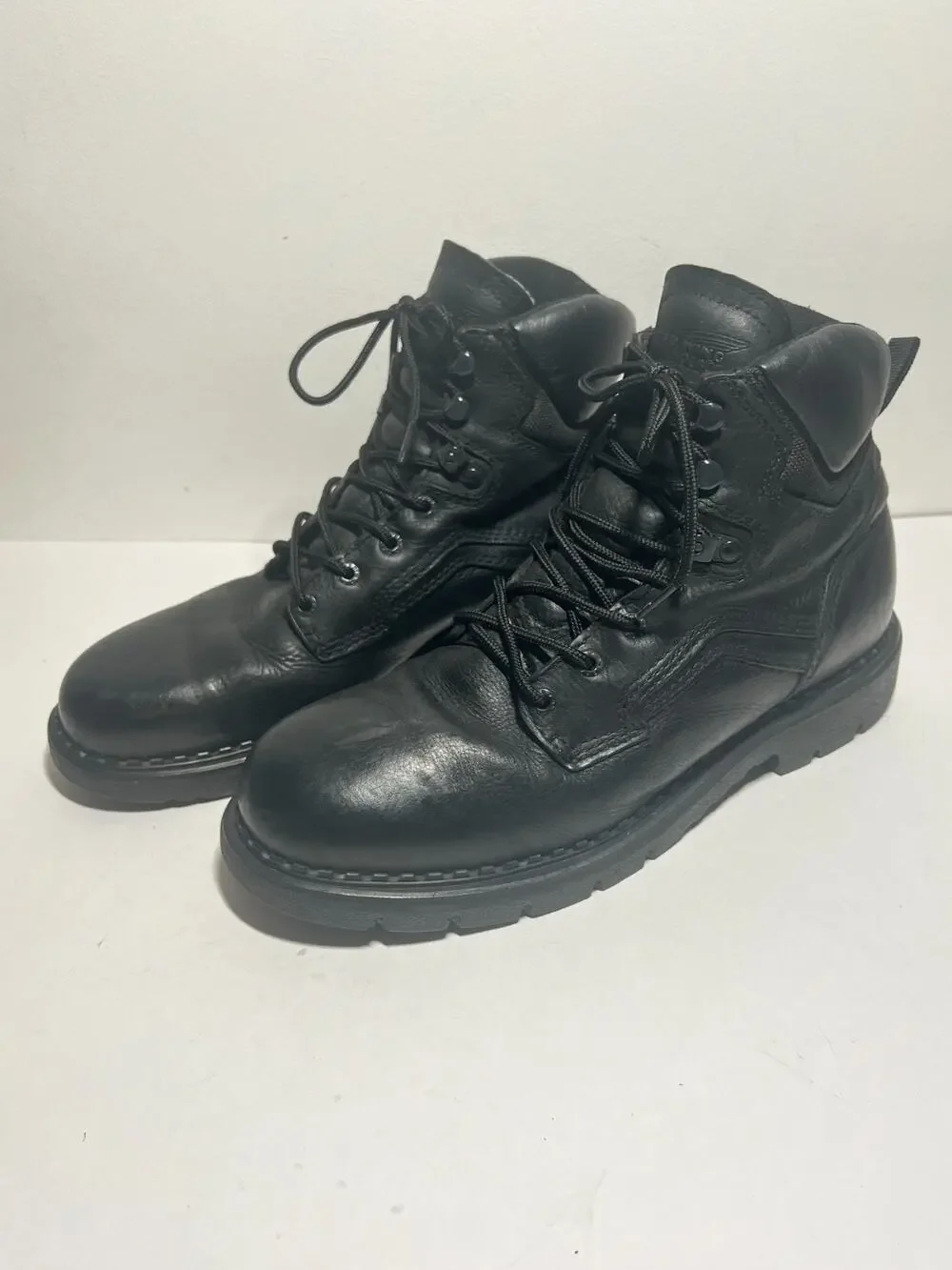 Red Wing Men's EUC Black Leather 923 Lace Up Work Boot Size 12 Electrical Hazard